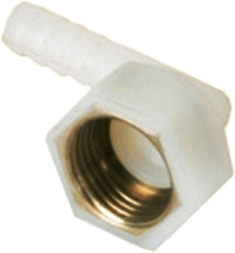 L BEND NIPPLE WITH BRASS INSERT NUT